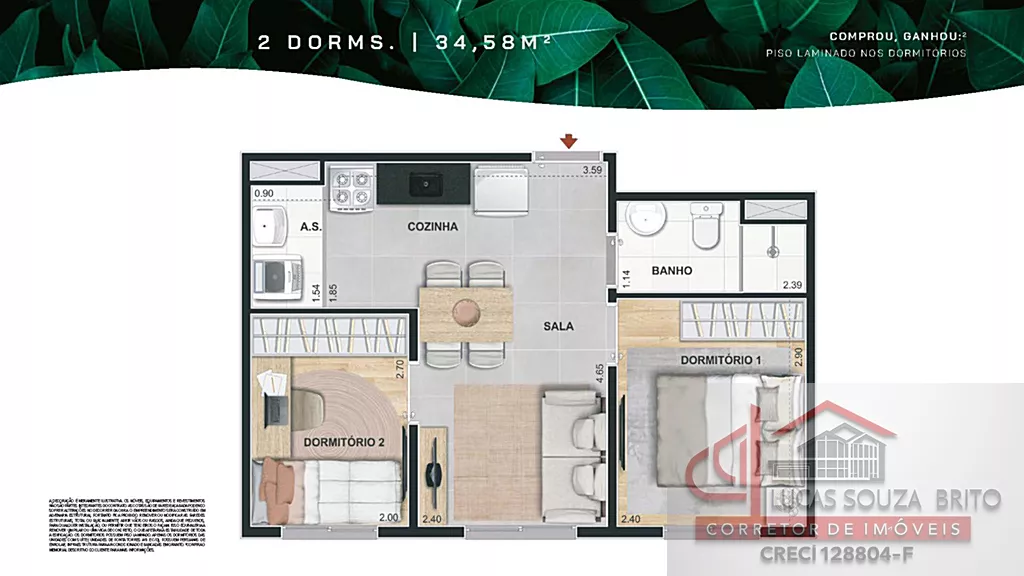 Planta 32m² Torre B/D