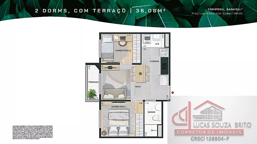Planta 37m² Terraço
