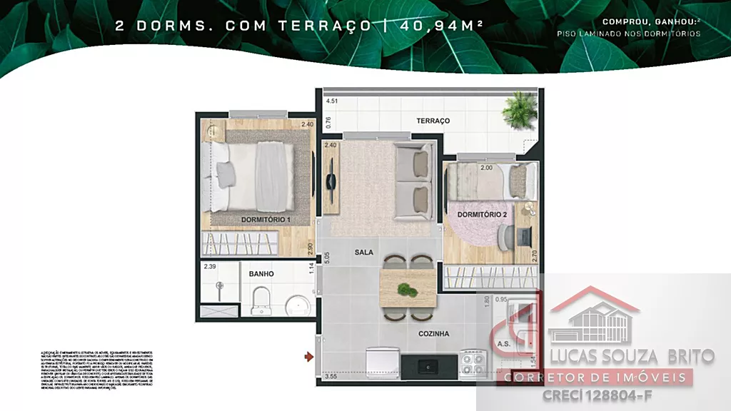 Planta 41m² Terraço